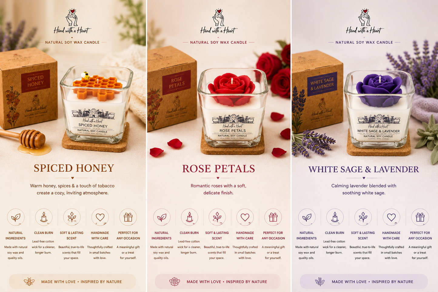 Hand With A Heart Soy Wax Candle | 10 oz