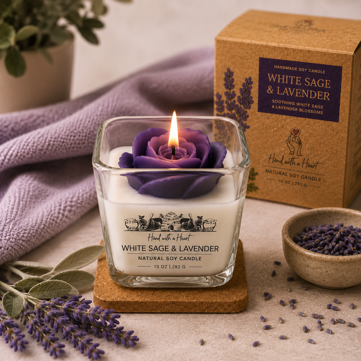 Hand With A Heart Soy Wax Candle | 10 oz