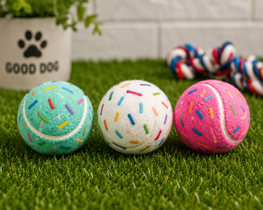 Birthday Sprinkle Tennis Balls Dog Toy - 3 Pack